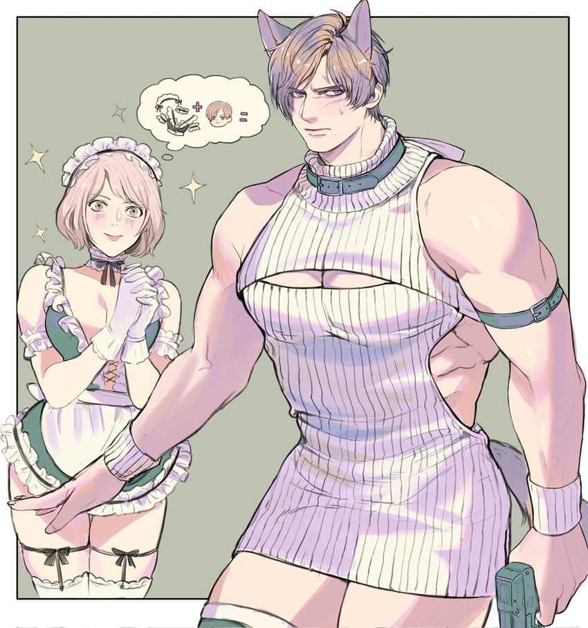 leon s. kennedy and ashley graham (resident evil and 1 more) drawn by on_(isk1812)