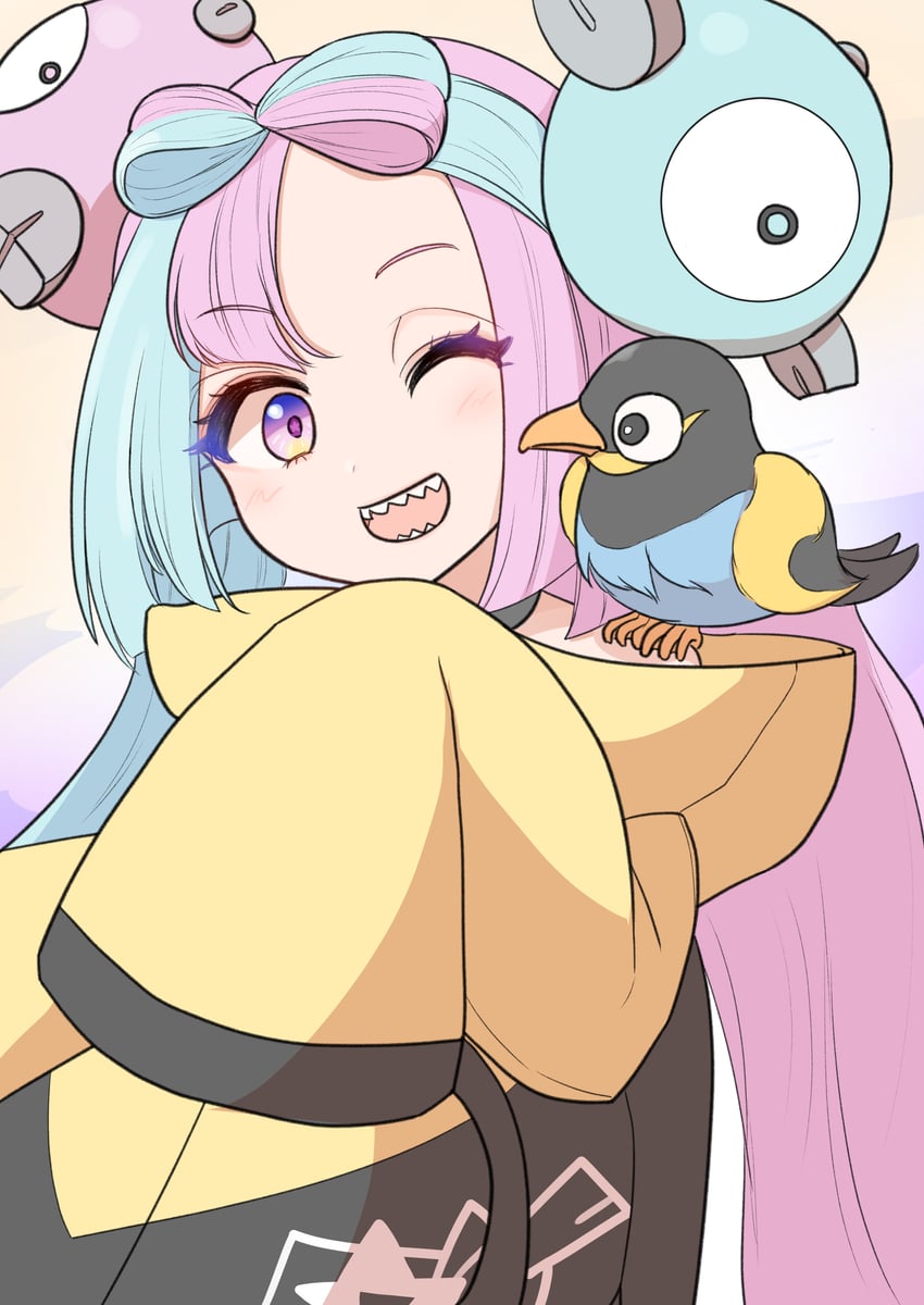 iono and wattrel (pokemon and 1 more) drawn by palan