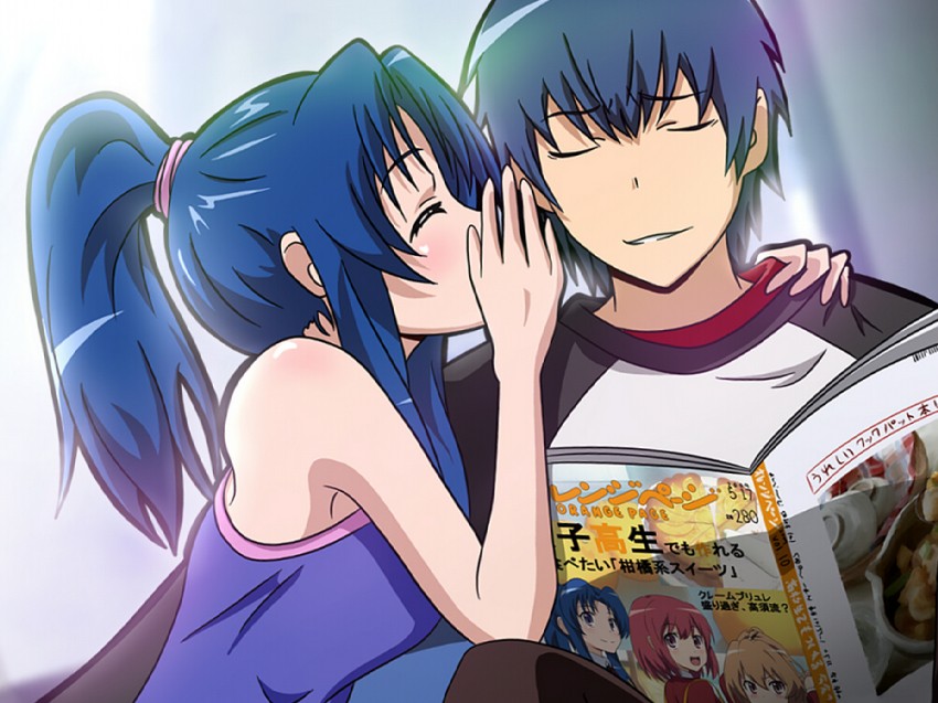 kawashima ami and takasu ryuuji (toradora! and 1 more) drawn by wingheart