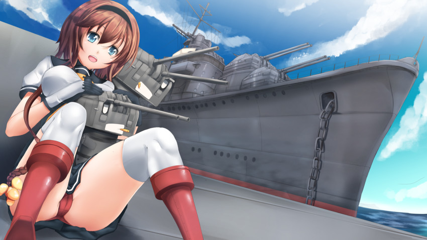 teruzuki and chou-10cm-hou-chan (kantai collection) drawn by chiyo_goya