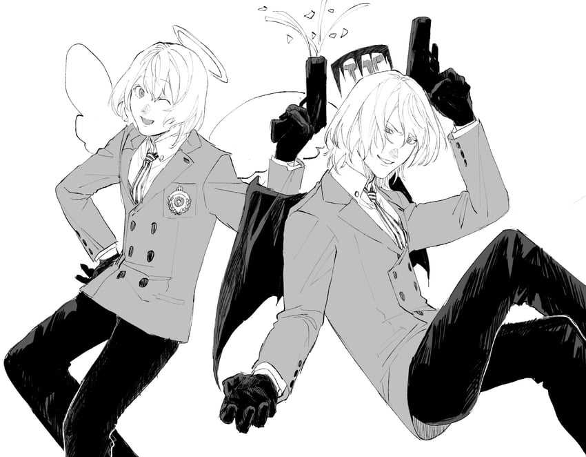 akechi gorou (persona and 1 more) drawn by kaisen_(kaisen_inari)