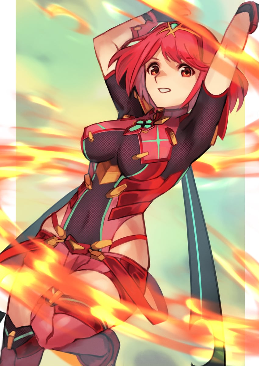 pyra (xenoblade chronicles and 1 more) drawn by erulusyro