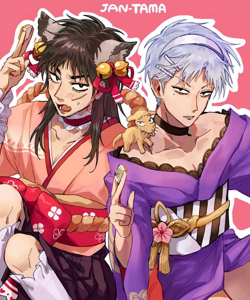 itou kaiji, akagi shigeru, ichihime, and nikaidou miki (mahjong soul and 3 more) drawn by ta_ni_00