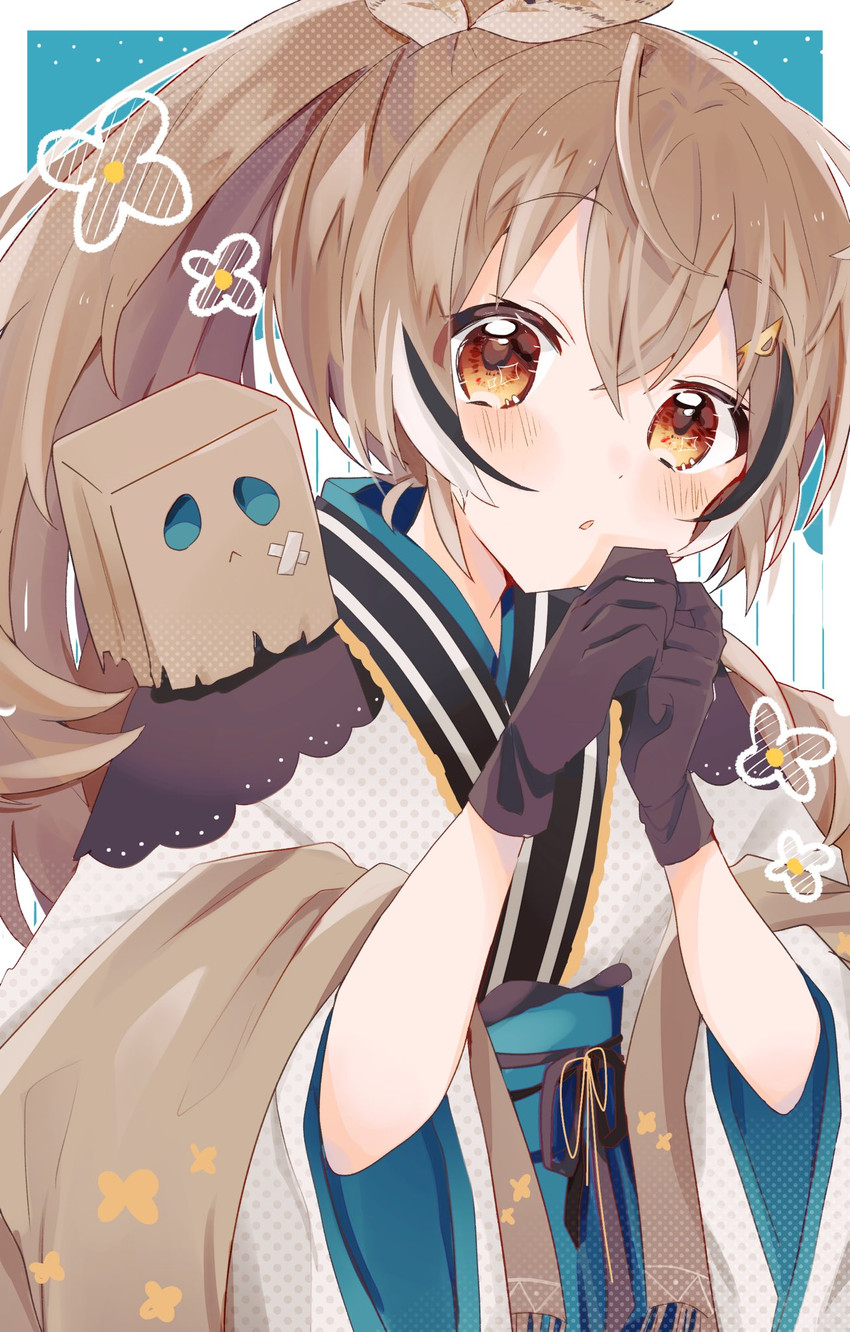 nanashi mumei and friend (hololive and 1 more) drawn by harebare_yurata