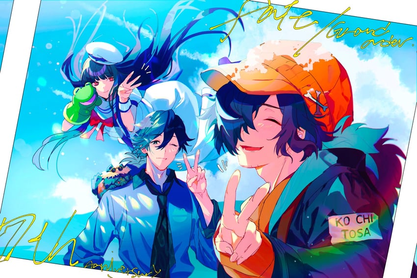 oryou, sakamoto ryouma, and okada izou (fate and 1 more) drawn by knmendako