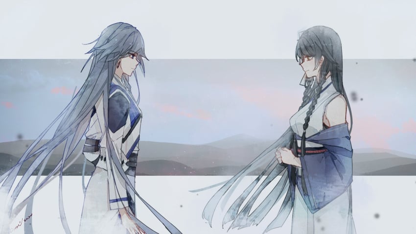 fu hua and lin zhaoyu (honkai and 1 more) drawn by chon_(klliaytong)