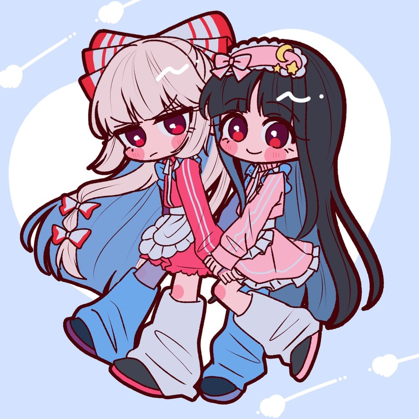 fujiwara no mokou and houraisan kaguya (touhou) drawn by ta_mi_01000