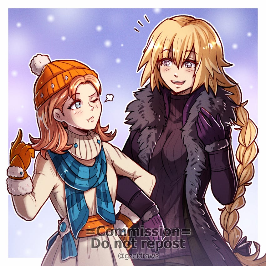 jeanne d'arc and annette fantine dominic (fate and 3 more) drawn by gzei