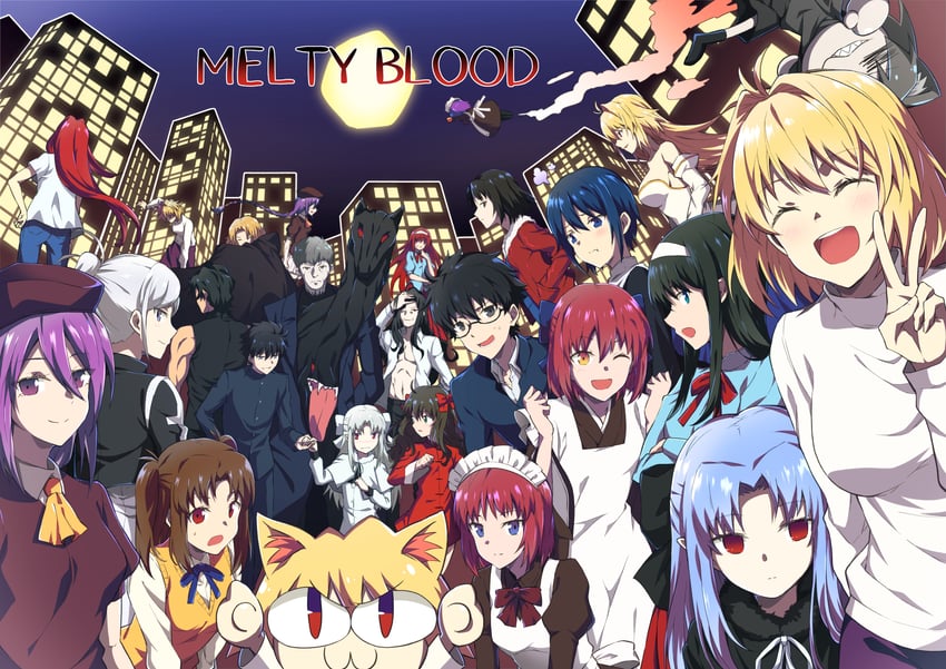 arcueid brunestud, ryougi shiki, ciel, tohno akiha, aozaki aoko, and 22 more (tsukihime and 1 more) drawn by azami_masurao