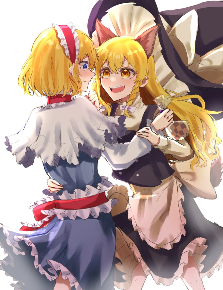 kirisame marisa and alice margatroid (touhou) drawn by jingai_(k1bun)