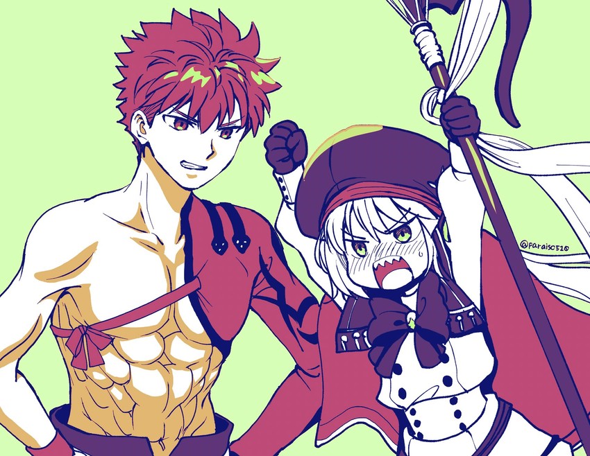 artoria pendragon, emiya shirou, artoria caster, and senji muramasa (fate and 1 more) drawn by paraiso