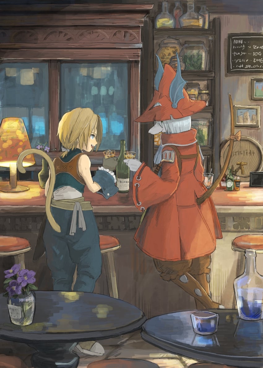 zidane tribal and freija crescent (final fantasy and 1 more) drawn by soraoyogusakana