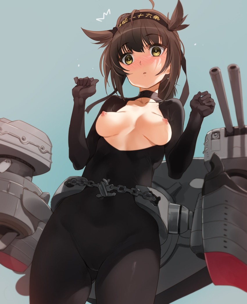 hatsuzuki and chou-10cm-hou-chan (kantai collection) drawn by yd_(orange_maru)