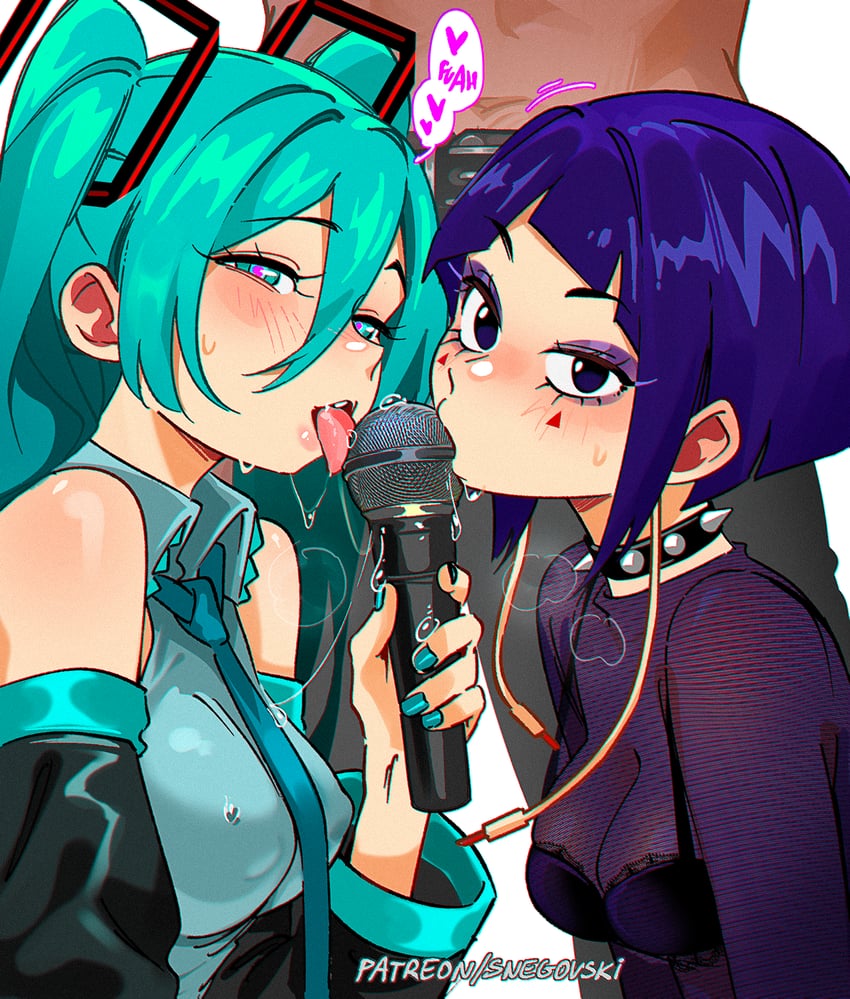 hatsune miku and jiro kyoka (vocaloid and 1 more) drawn by snegovski