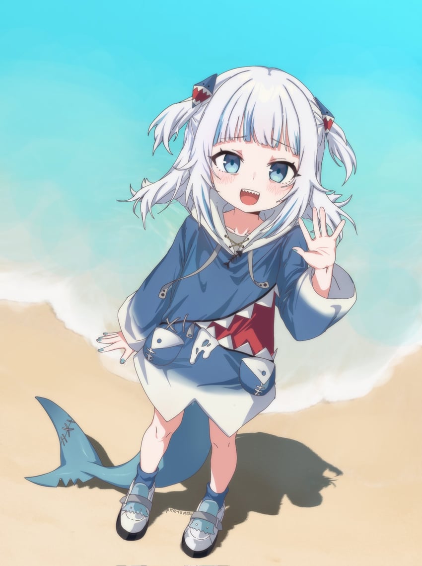 gawr gura (hololive and 1 more) drawn by kyotomeru