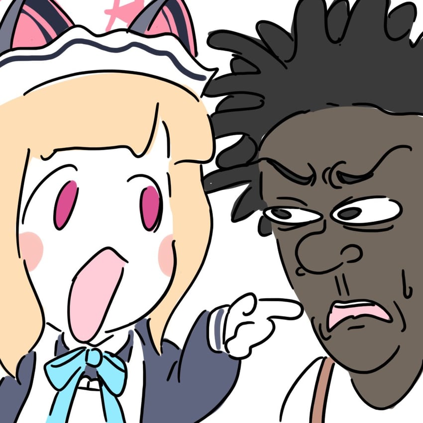 momoi and ishowspeed (blue archive and 1 more) drawn by qb_(drawingsomething2015)