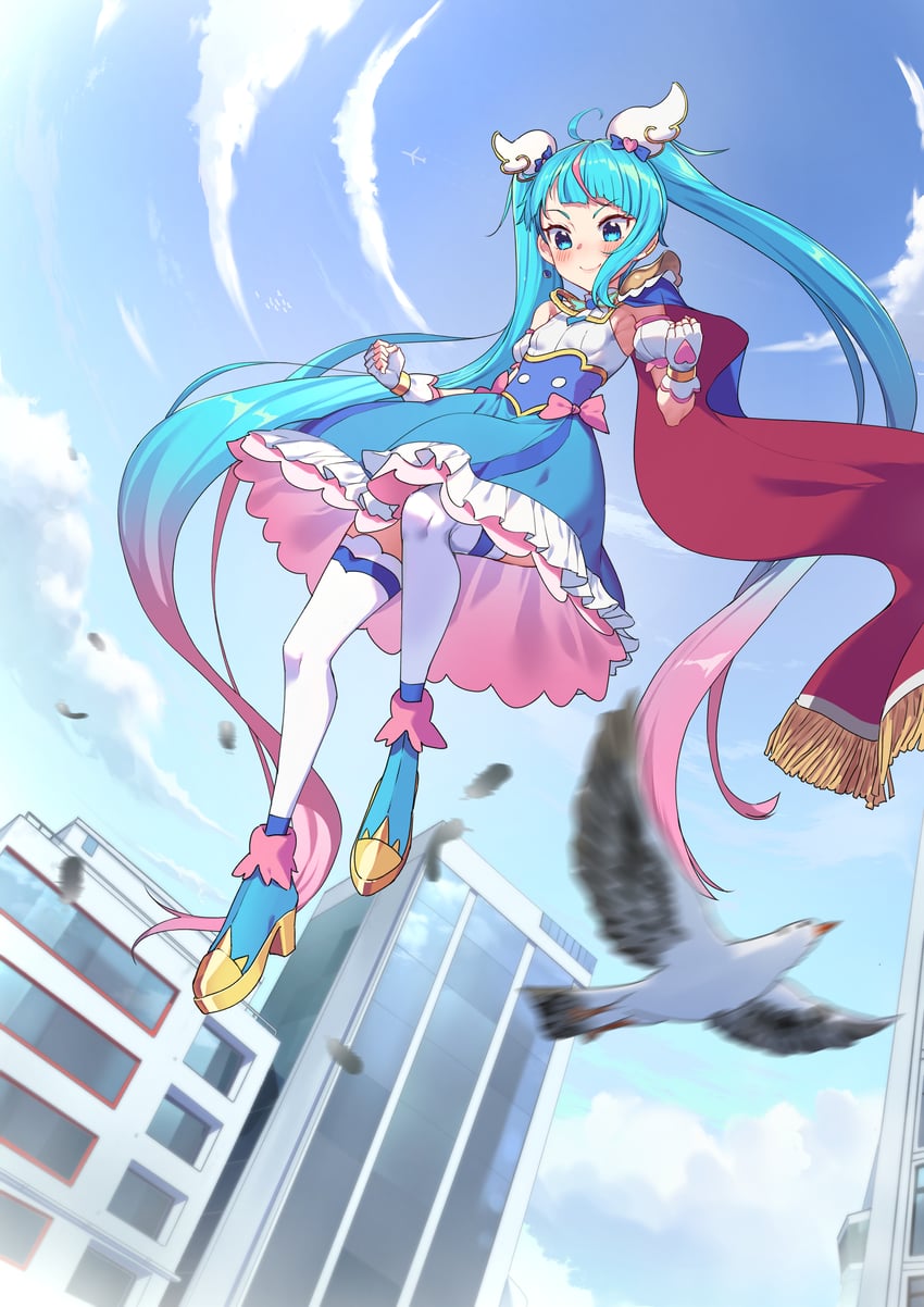 sora harewataru and cure sky (precure and 1 more) drawn by huai_diao_de_zongzi