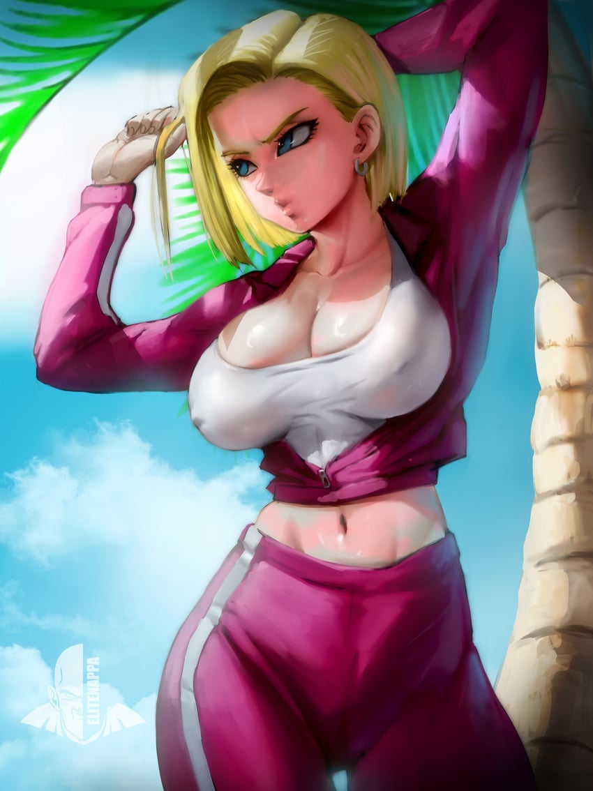 android 18 (dragon ball and 1 more) drawn by elite_nappa