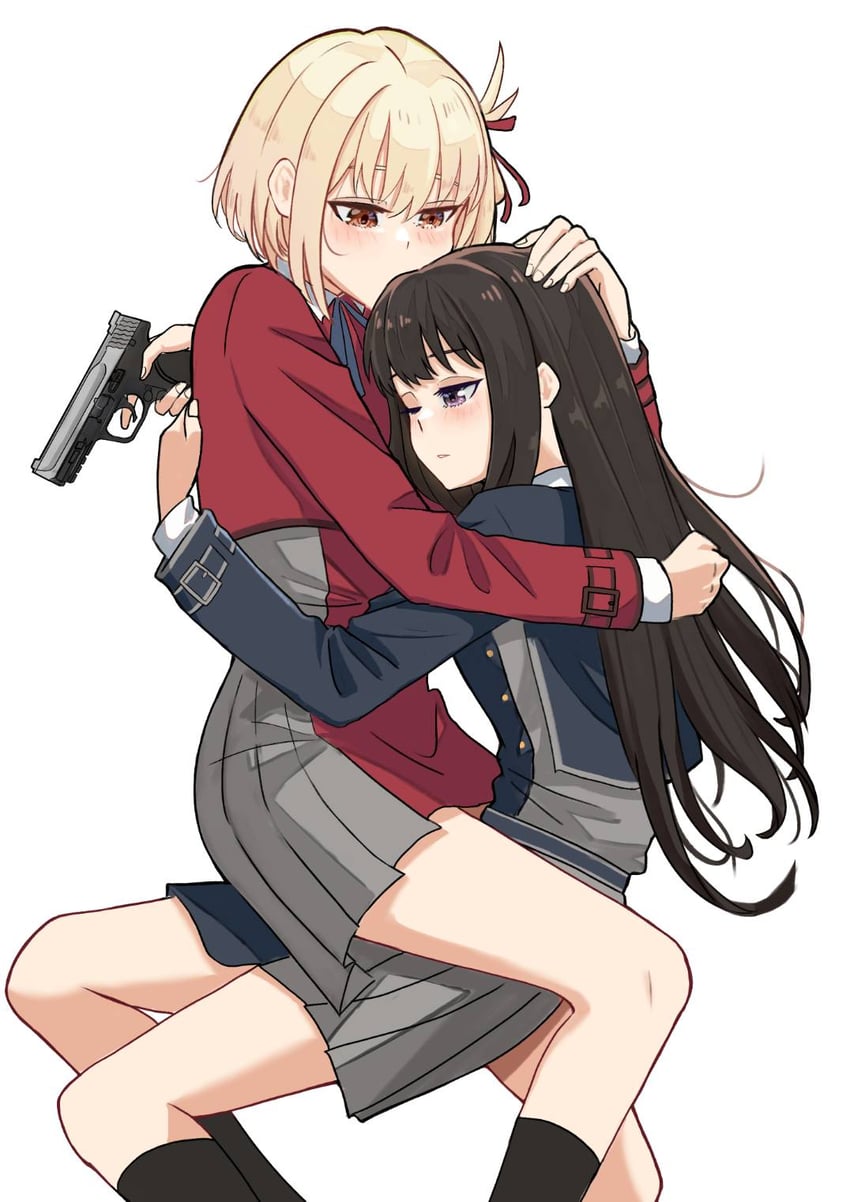 nishikigi chisato and inoue takina (lycoris recoil) drawn by chrispy_tuna