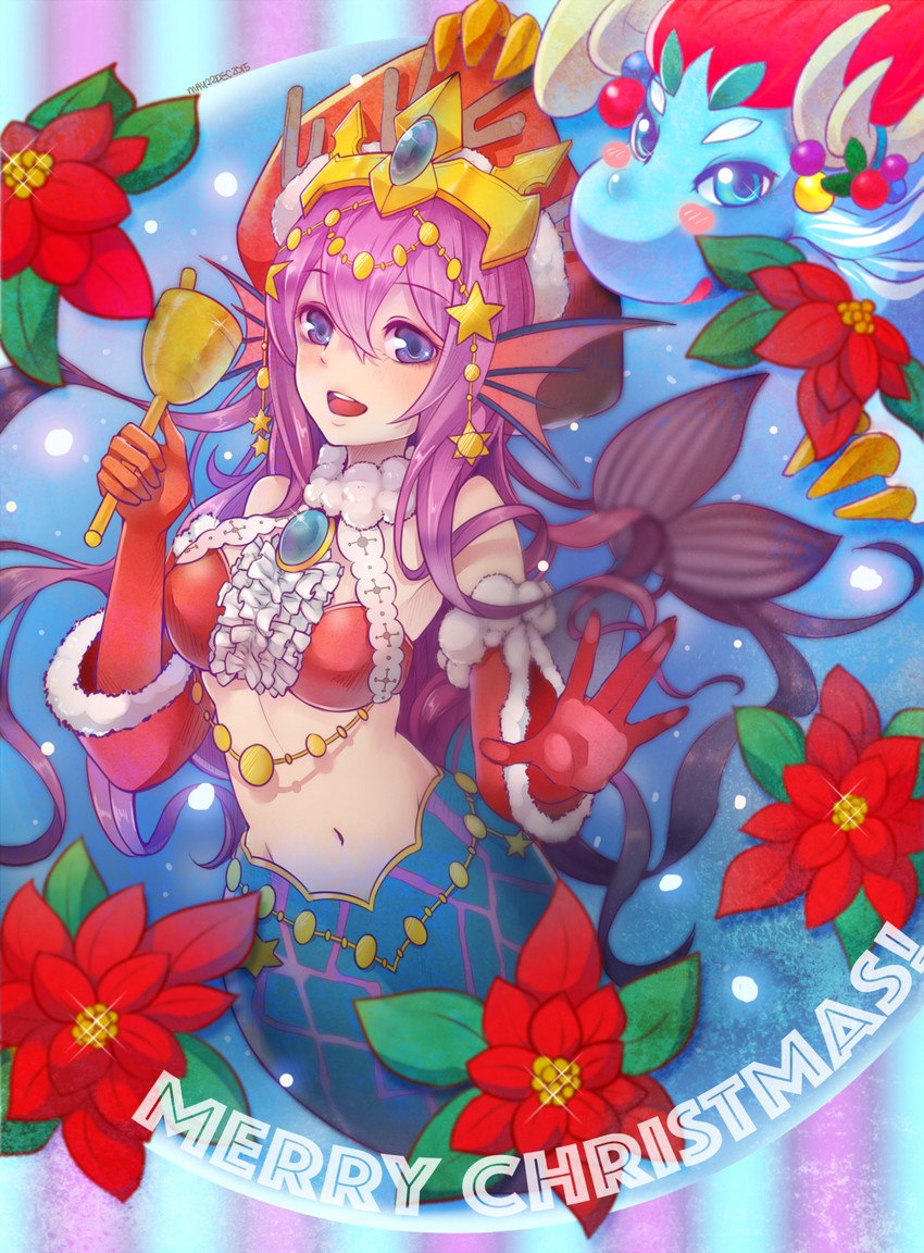 siren and snow globe dragon bleu (puzzle & dragons) drawn by mst1ng_(mauralau)