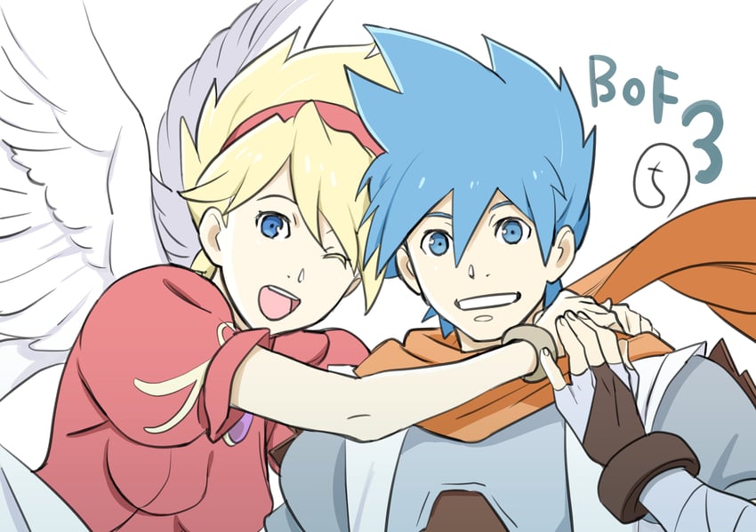 nina and ryu (breath of fire and 1 more) drawn by kobayashi_chizuru