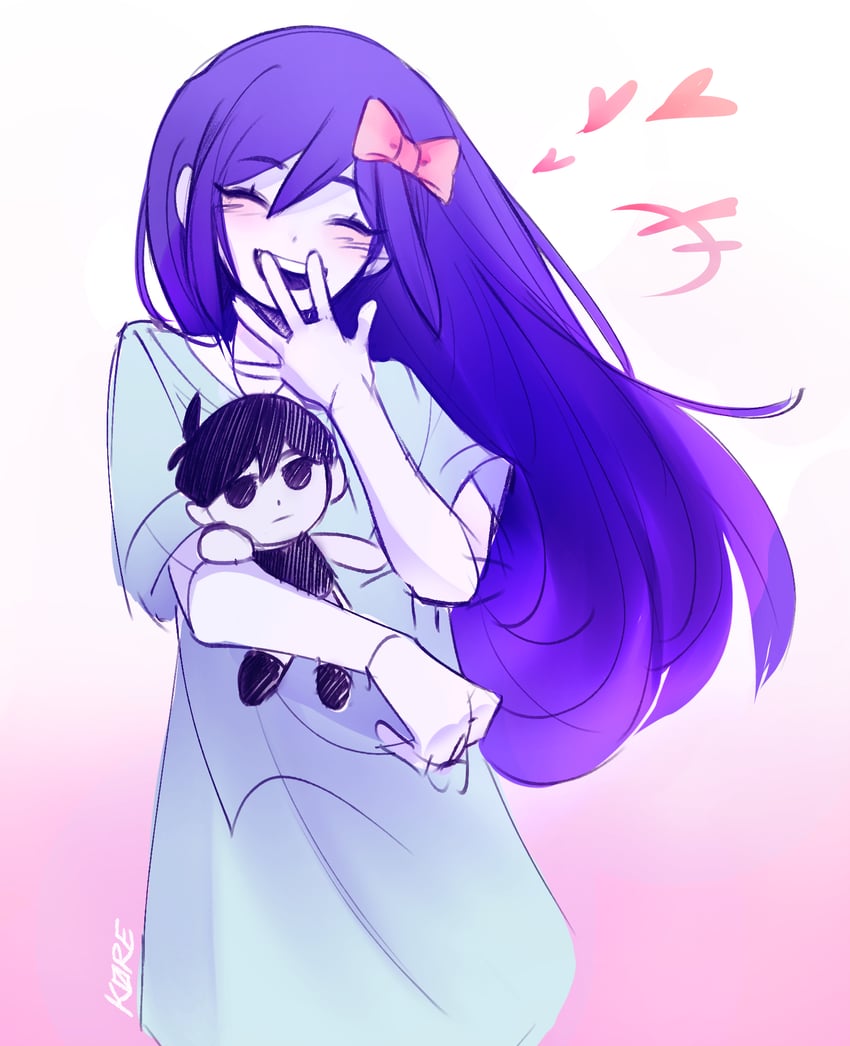 omori and aubrey (omori) drawn by k0re_drawings