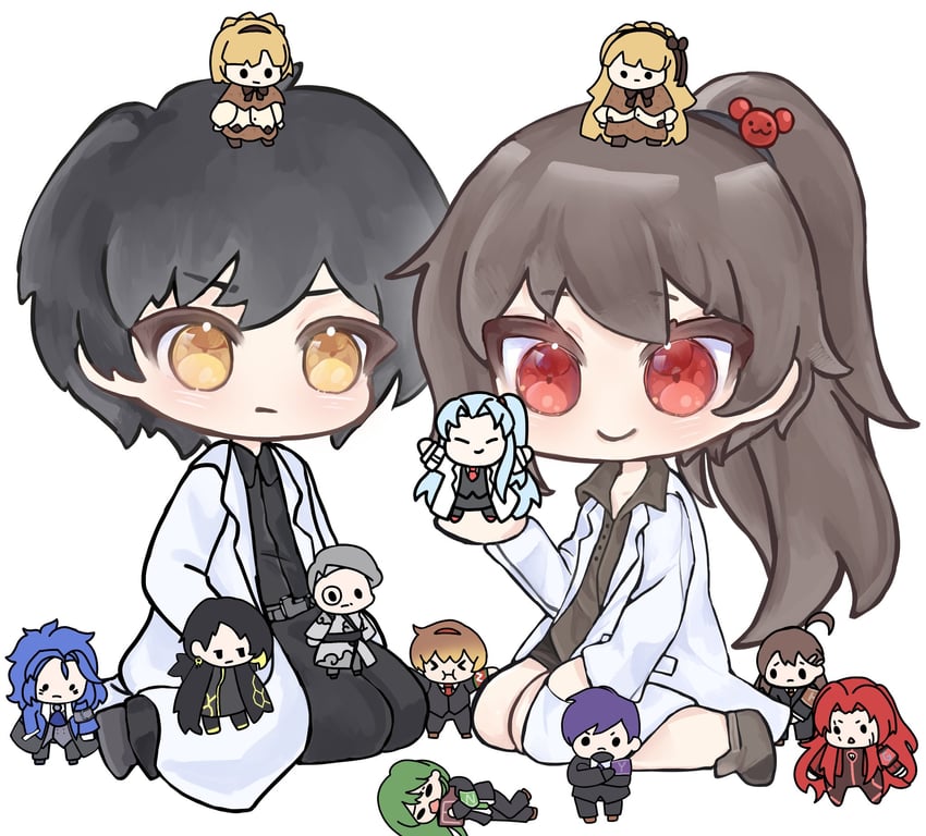angela, netzach, binah, hod, malkuth, and 8 more (project moon and 1 more) drawn by kyuncat
