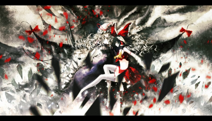 hakurei reimu and yakumo yukari (touhou) drawn by iori_yakatabako
