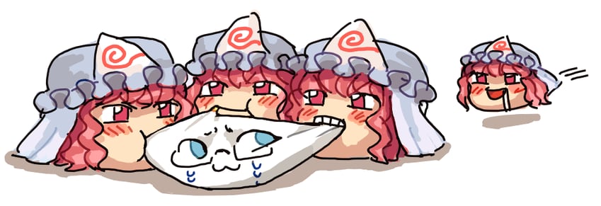 saigyouji yuyuko and mochimerica (touhou and 2 more) drawn by emlan