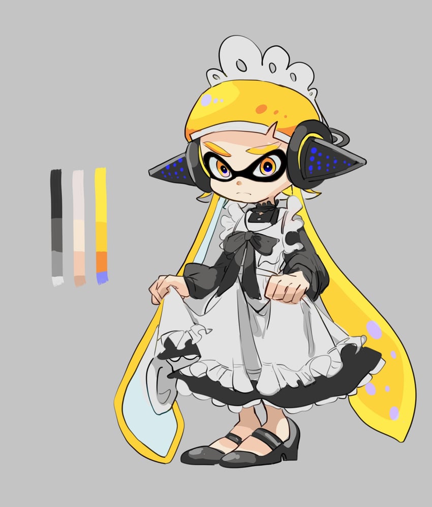 inkling player character, inkling girl, and agent 3 (splatoon and 1 more) drawn by bee_hachino