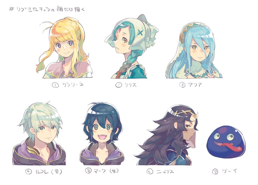 male robin, azura, female morgan, gooey, lilith, and 2 more (fire emblem and 4 more) drawn by aisutabetao