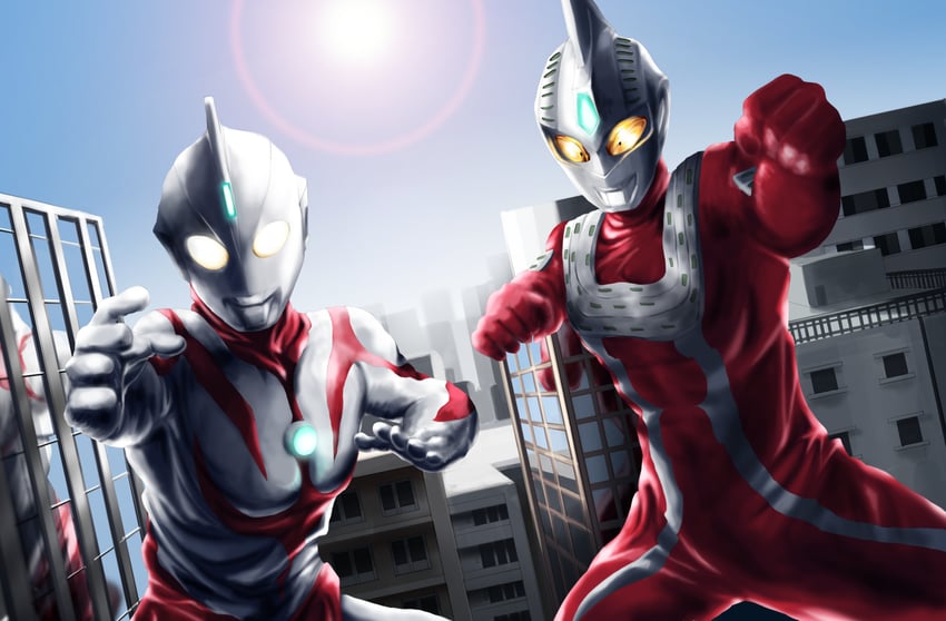 ultraseven 21 and ultraman neos (ultra series and 1 more) drawn by unreal_es