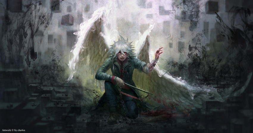 komaeda nagito (danganronpa and 1 more) drawn by cha4os