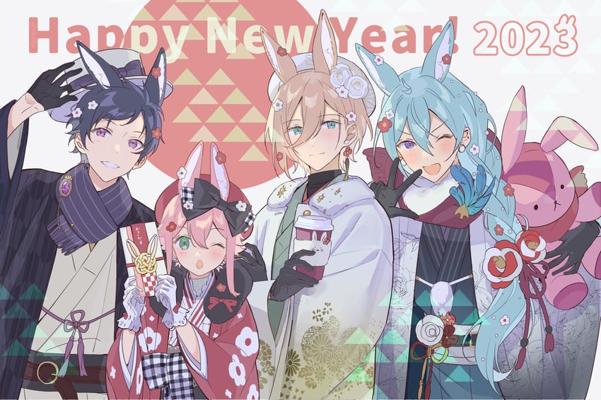 himemiya tori, tenshouin eichi, hibiki wataru, and fushimi yuzuru (ensemble stars!) drawn by rice_(rice8p)