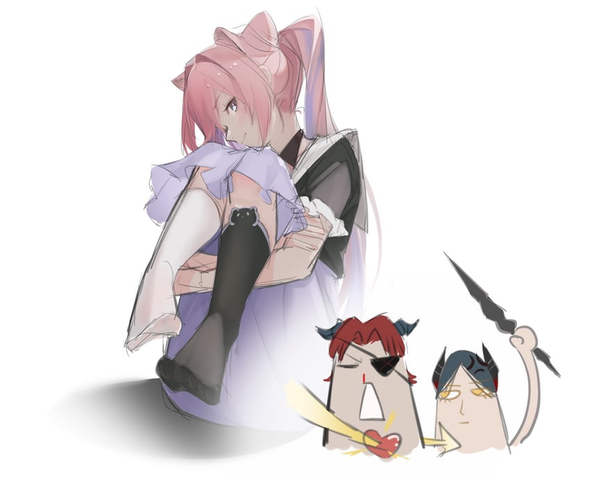 ines, hoederer, and u-official (arknights) drawn by dong_tsugumi