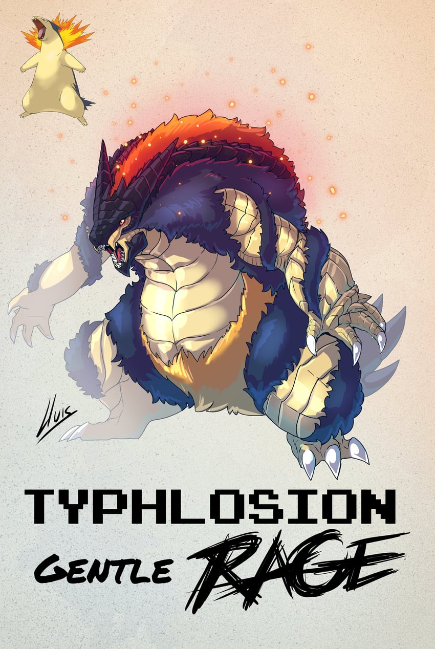 typhlosion (pokemon and 1 more) drawn by lluisabadias