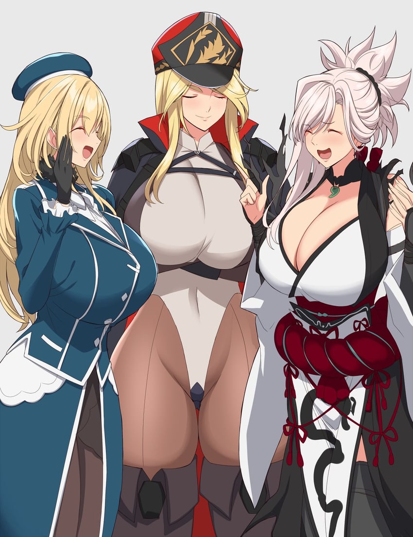 atago, miyamoto musashi, and indomitable marie (kantai collection and 3 more) drawn by kloah