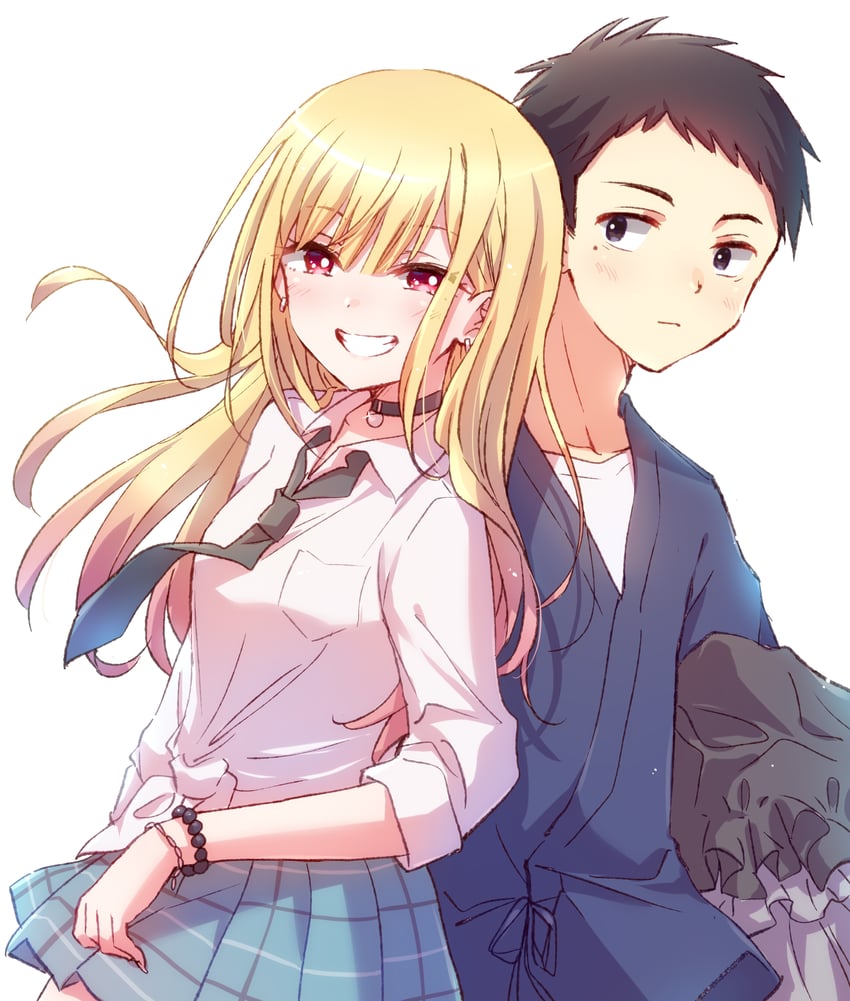 kitagawa marin and gojou wakana (sono bisque doll wa koi wo suru) drawn by nyaa_(nnekoron)