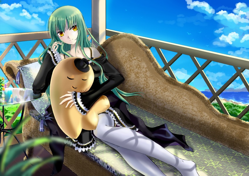 c.c. and cheese-kun (code geass and 1 more) drawn by clotho_(clotho_ls)