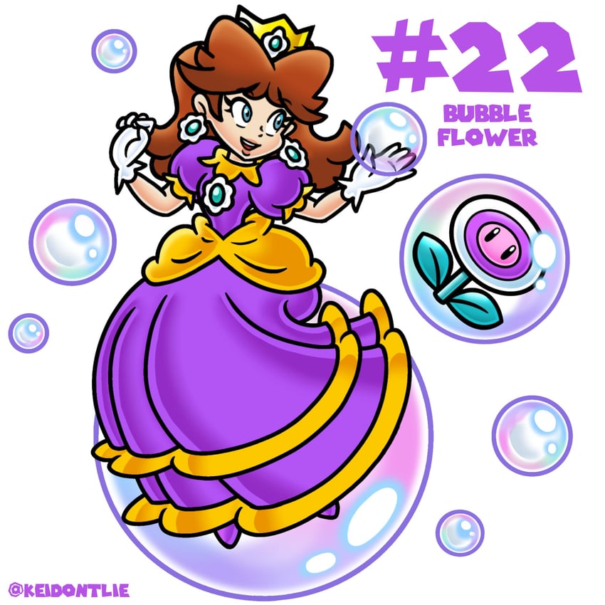 princess daisy and bubble daisy (mario and 1 more) drawn by keidontlie