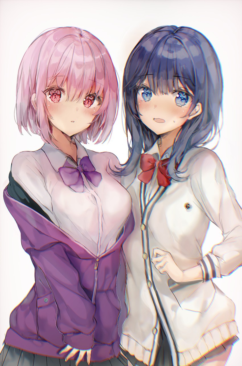 takarada rikka and shinjou akane (gridman universe and 1 more) drawn by ptmko_d