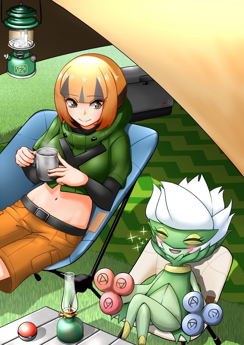 gardenia and roserade (pokemon and 1 more) drawn by nabe_puyo