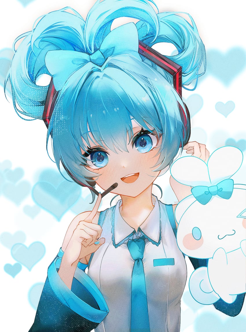 hatsune miku, cinnamoroll, and cinnamiku (vocaloid and 2 more) drawn by onmoynn