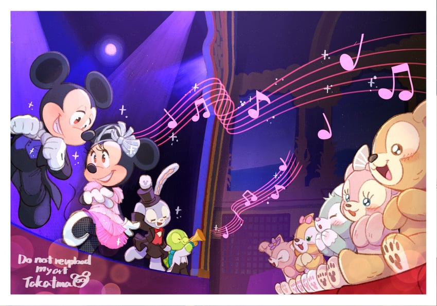 mickey mouse, minnie mouse, duffy the disney bear, gelatoni, stellalou, and 3 more (mickey mouse & friends and 3 more) drawn by takatmaorange