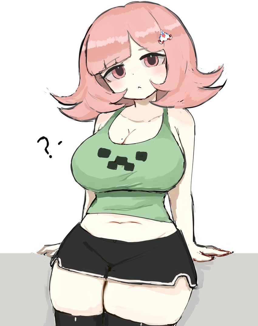 nanami chiaki and creeper (danganronpa and 3 more) drawn by m3link