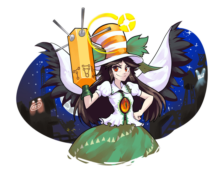 reiuji utsuho (touhou and 1 more) drawn by triple-q