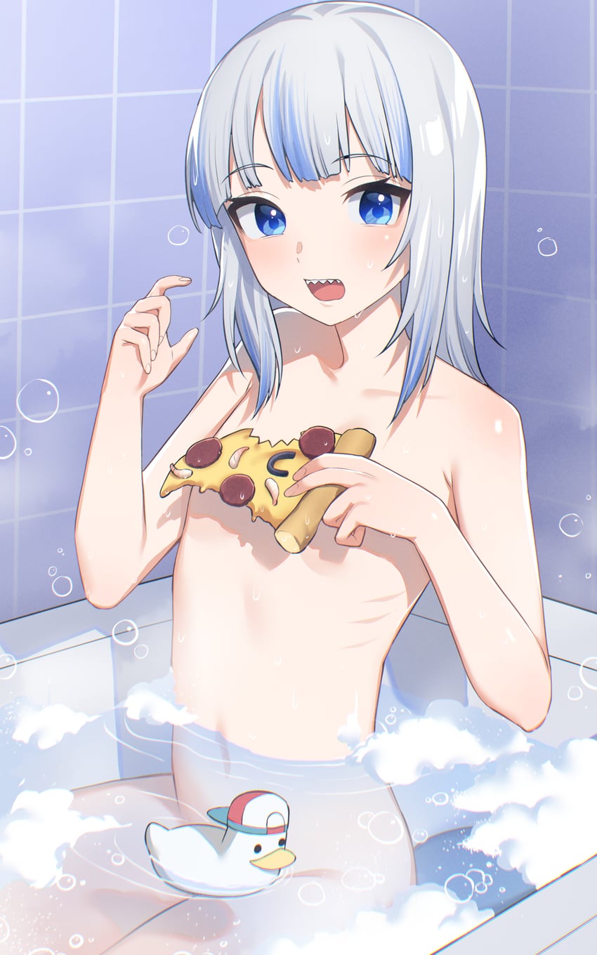 gawr gura and subaru duck (hololive and 1 more) drawn by bingsardina