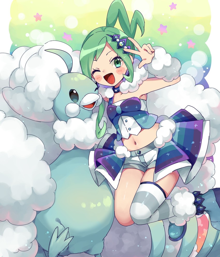 altaria, lisia, and mega altaria (pokemon and 1 more) drawn by rii_(pixiv11152329)