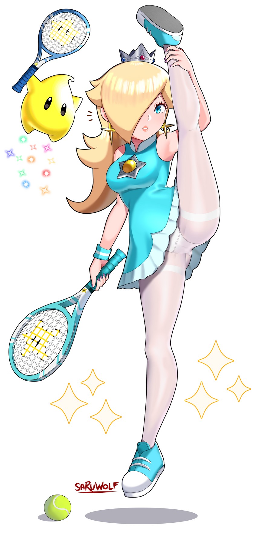 rosalina and luma (mario and 3 more) drawn by sarukaiwolf