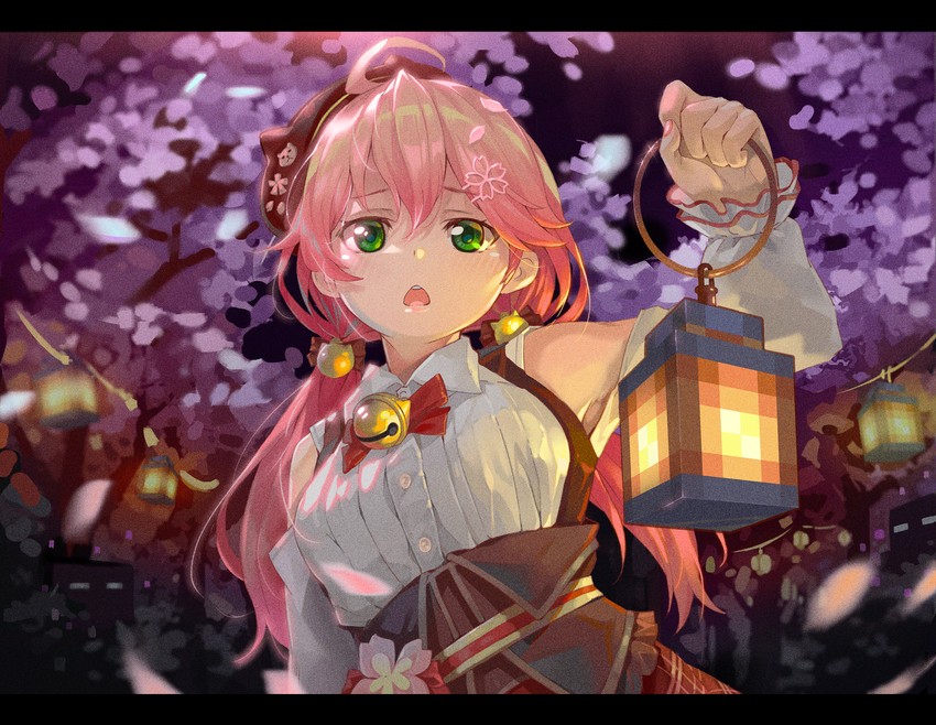 sakura miko and enderman (hololive and 1 more) drawn by yoshikawa_hiro
